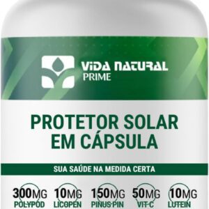 Vida Natural Antioxidante Vitamina C Proteção Completa Contra Raios UV e Envelhecimento Polypodium Leucotomos 300mg + Licopeno 10mg + Pinus Pinaster 150mg + Vitamina C 50mg + Luteina 10mg 90 capsulas-radardasaude