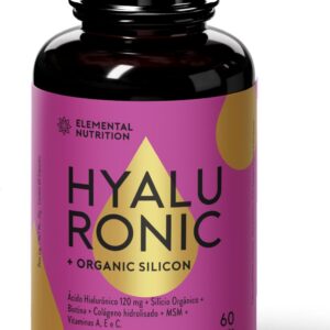 Ácido Hialurônico, Elemental Nutrition, Hyaluronic + Organic Silicon, Com Colágeno Hidrolisado, Vitaminas e Biotina – 60 Cápsulas-radardasaude