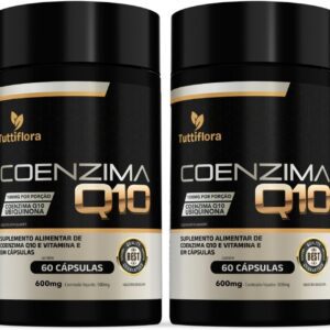 61NOjvDdTPL._AC_SL1080_.jpg Kit com 2 - Coenzima Q10 100mg Por Porção (Ubiquinona) Com Vitamina E 60 Cápsulas TuttiFlora-radardasaude
