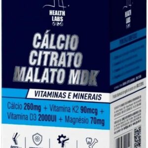 Cálcio Citrato Malato MDK + Vitamina D + Vitamina K2 + Magnesio Health Labs com 60 Comprimidos-radardasaude