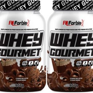 61d4J7vm1RL._AC_SL1000_.jpg Kit 2X Whey Protein Gourmet 907g Pote - FN Forbis Nutrition (Único, Chocolate Trufado)-radardasaude