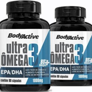 61ykfrcubSS._AC_SL1200_.jpg Kit 2 Ultra-Ômega 3 EPA/DHA 1000 mg 90 Cápsulas Bodyactive-radardasaude