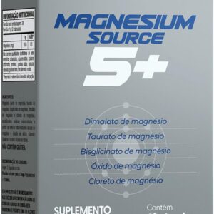 718JEJhNtL._AC_SL1500_.jpg Bionatus, Magnezium Source 5+, Suplemento alimentar, Magnésio 350mg, 60 cápsulas • 30 doses, Cinza