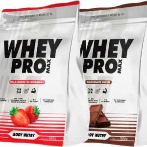 71SfsIp1LL._AC_SL1500_.jpg Kit 2x Whey Pro Protein Isolado e Concentrado 36g proteina 900G (Chocolate/Morango)-radardasaude