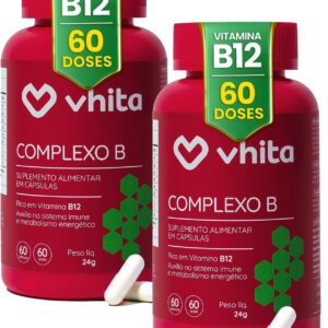 Vhita Complexo B, Suplemento Alimentar com Vitaminas B1, B2, B3, B5, B6, B7, B9 e B12, Rico em Vitamina B12, Manganês, 60 Cápsulas - 2 unidades-radardasaude