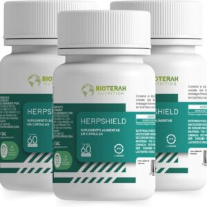 Herpshield 180CAPS BIOTERAH - Suplemento Lisina Zinco Vitaminas Nutrientes Naturais