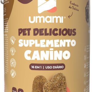 Umami Suplemento Canino 16 em 1 | Sabor Amendoim Natural | Rico em Colágeno, Probióticos e Ômega 3 | Fortalece Imunidade, Articulações e Pele | Zero Açúcar, Glúten e Lactose – 240g-radardasaude