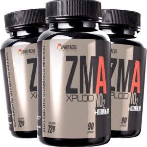 3x ZMA NO2 XPLOD Magnésio Zinco Cálcio Vitamina B6 90 Cápsulas Suplemento Alimentar Vitamínico Mineral Adulto Não Contém Glúten-radardasaude