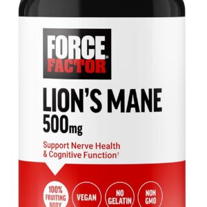71vh6A1Z0EL._AC_SL1500_.jpg Force Factor Cápsulas de suplemento de juba de leão, suplemento de memória e foco, auxilia na saúde dos nervos e função cognitiva, feito com corpo 100% frutífero, vegano, sem gelatina, sem OGM, 60 cápsulas vegetais