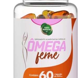 51DtviFJ9tL._AC_SL1000_.jpg Ômega Femme 500mg - 60 Cápsulas - Suplemento para Saúde da Mulher com Ômega 3 e Óleos Essenciais - Auxilia no Equilíbrio Hormonal, Saúde da Pele e Bem-Estar - Cápsulas de Fácil Deglutição