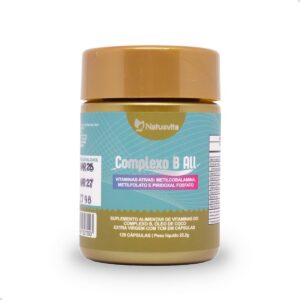 120 cápsulas Complexo de Vitaminas B Ativas B1, B2, B3, B5, B6, B7, B9, B12 com TCM e Óleo de Coco-radardasaude