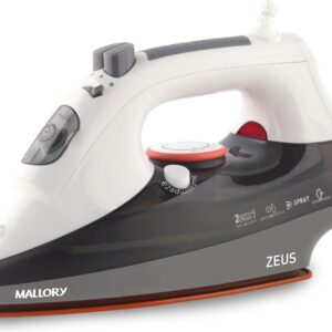 6139OVc-g5L._AC_SL1500_.jpg Ferro de passar Mallory Zeus 2 em 1 – Vapor e Seco com Base Em Cerâmica, Capacidade de 300ml, Temperatura Máxima ± 250oC - 127V-radardasaude