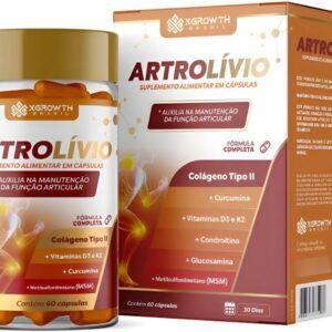 61F5bJJ2lYL._AC_SL1200_.jpg Colágeno Tipo 2 II, Vitamina D3 e K2 ARTROLÍVIO® 60 Cápsulas XGROWT BRASIL®-radardasaude