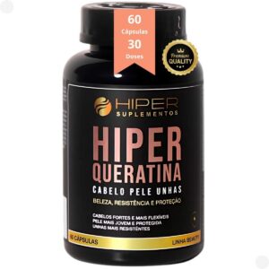 Hiper Queratina Cabelos Pele Unhas 60 Cápsulas Com Vitaminas B12 B1 B2 B6 A C E Biotina Cisteína e Magnésio - Hiper Suplementos-radardasaude