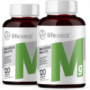 61xNJvO0CdL._AC_SL1254_.jpg Magnésio Malato 350mg - Alta Concentração - 240 Cápsulas (2 Potes)