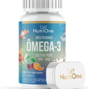 71wDPY8NFXL._AC_SL1500_.jpg Ômega 3 Infantil Óleo de Peixe EPA DHA Kids Sabor Cereja com Laranja 60 Cápsulas Softgel - Nutrione