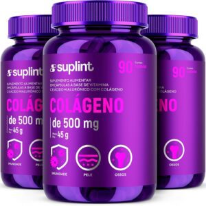 Colágeno Hidrolisado 1050 mg com Ácido Hialurônico e Vitamina C – Suplemento Alimentar Vegano – Sem Glúten e Sem OGM – 90 Cápsulas (3 Pack)-radardasaude